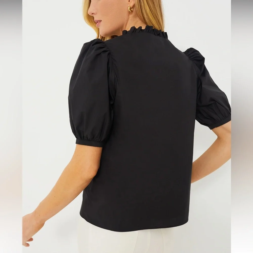 Black Ruffle Leigh Blouse HYACINTH HOUSE